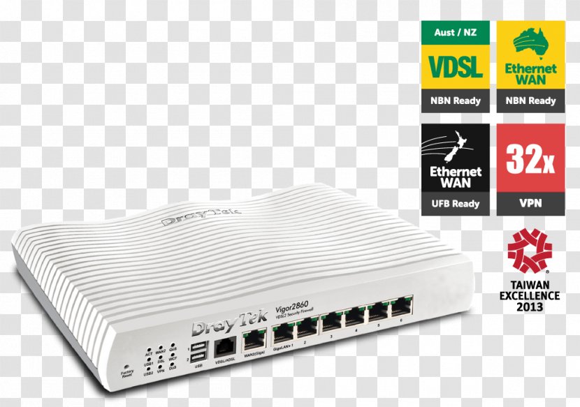 DrayTek Wireless Router VDSL G.992.5 - Vdsl - Vigor Transparent PNG