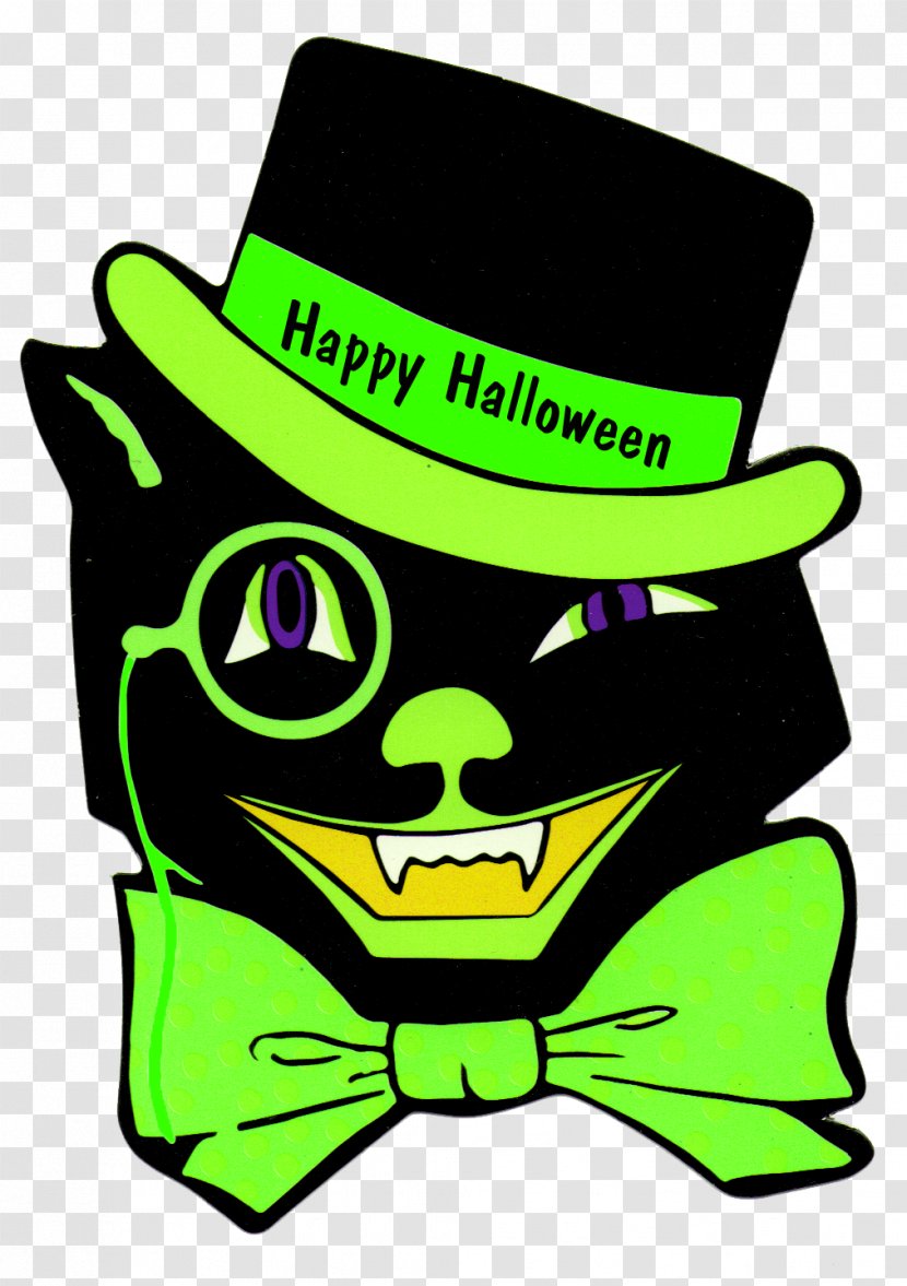 Top Hat Cat Halloween Clip Art - Haunted House Transparent PNG