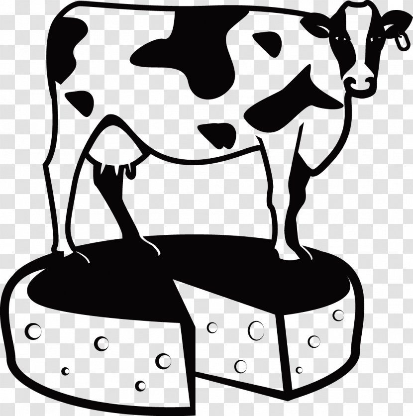 Dairy Cattle Milk Cheese - Fromage Au Lait De Vache - Vector Illustration Cows And Cow Transparent PNG
