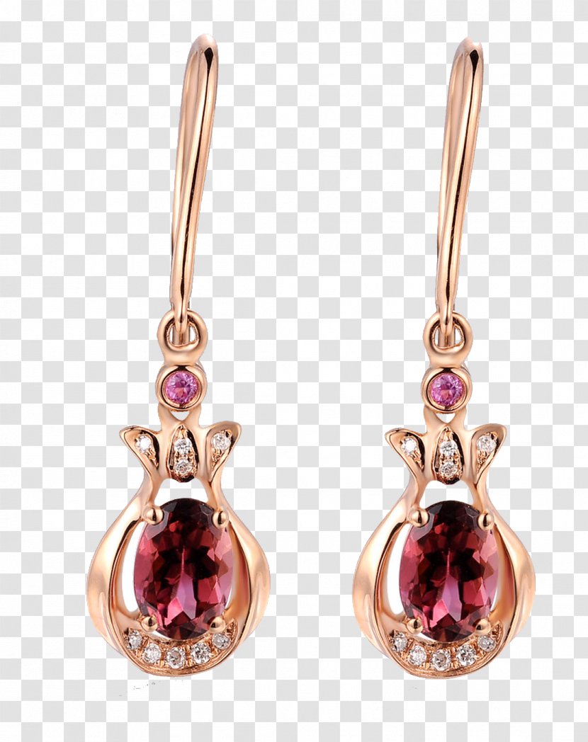 Earring Ruby Gemstone Necklace - Amethyst - Pink Earrings Transparent PNG