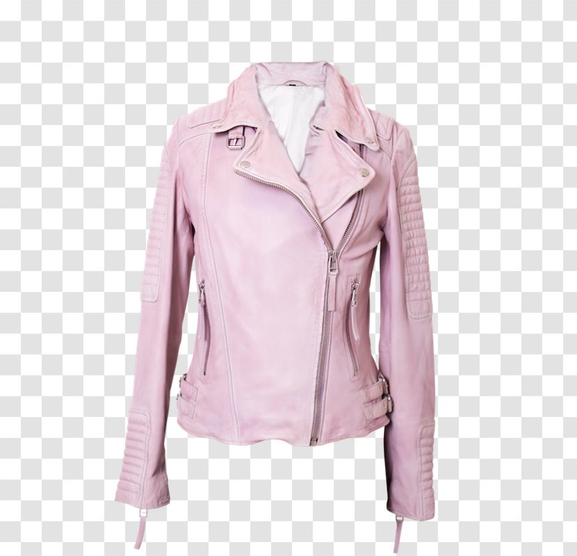 Leather Jacket Outerwear Sleeve Pink M Transparent PNG