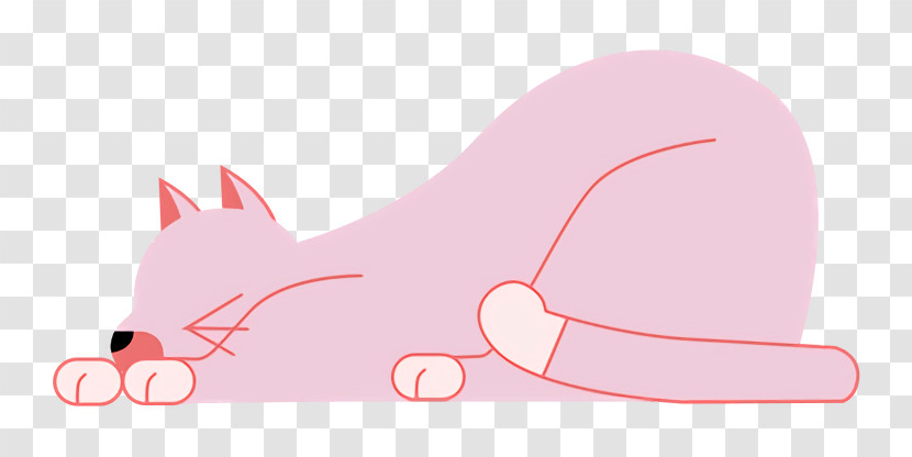Cat Snout Whiskers Tail Cartoon Transparent PNG