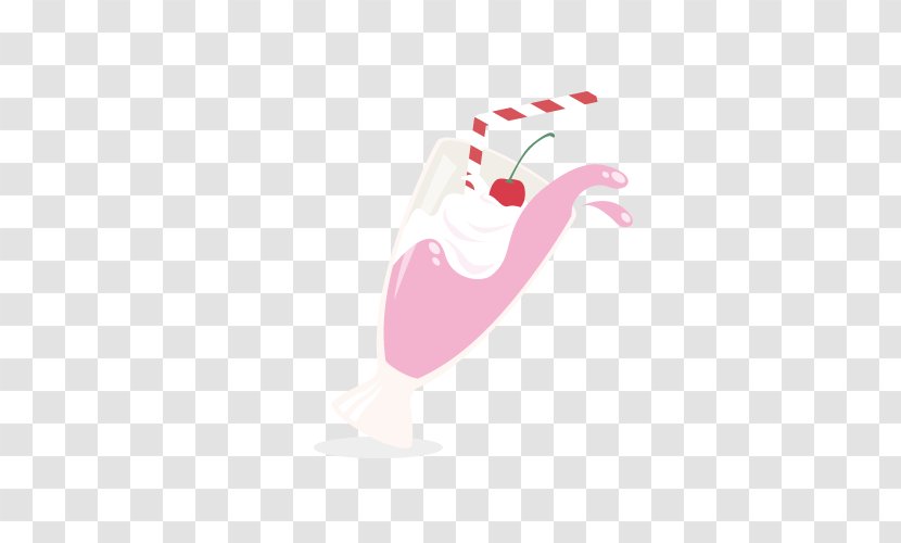 Cocktail Illustration - Pink - Vector Transparent PNG