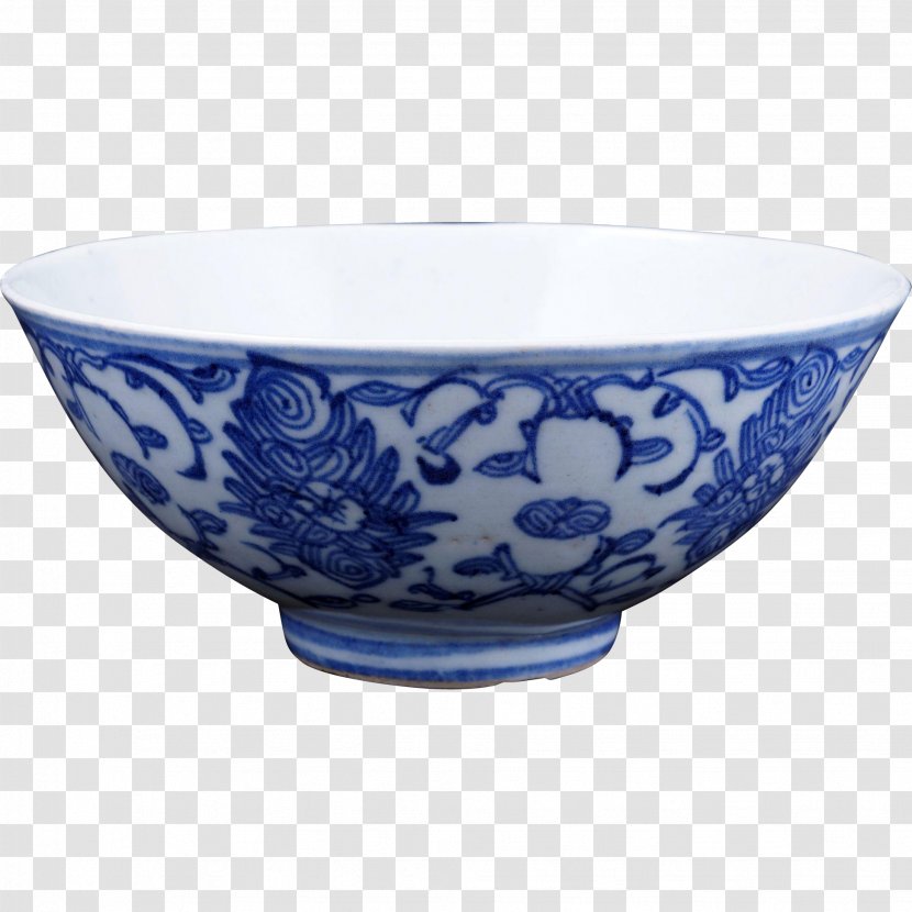 Blue And White Pottery Porcelain Chinese Ceramics Bowl - Tureen - Painting Transparent PNG