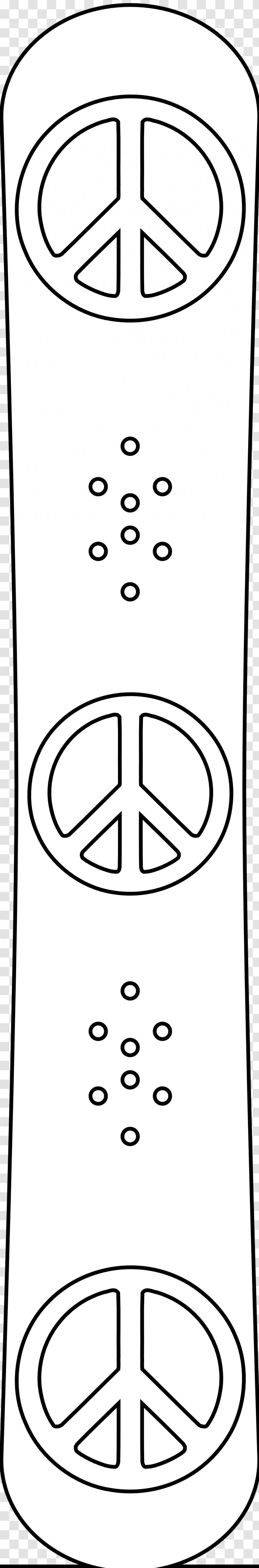 Peace Symbols Line Art Pattern - Black And White - Design Transparent PNG