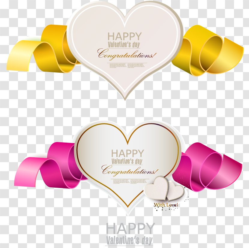 Valentine's Day Heart Illustration - Greeting Card - Cards Vector Elements Picture Transparent PNG