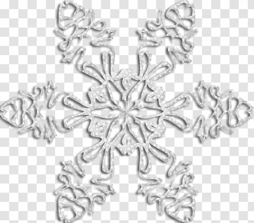 Snowflake - Body Jewelry - Monochrome Transparent PNG