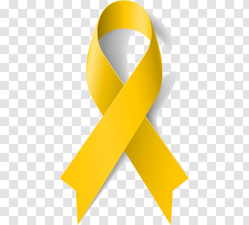 Yellow Ribbon Awareness Cancer - Label Vector Image Transparent PNG
