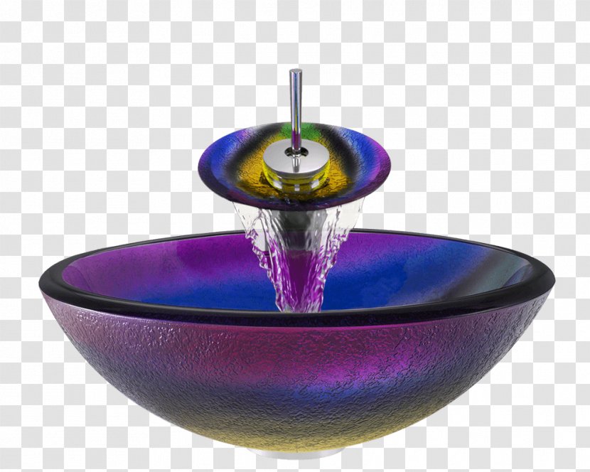 Tap Glass Bowl Sink Bathroom - Purple Transparent PNG