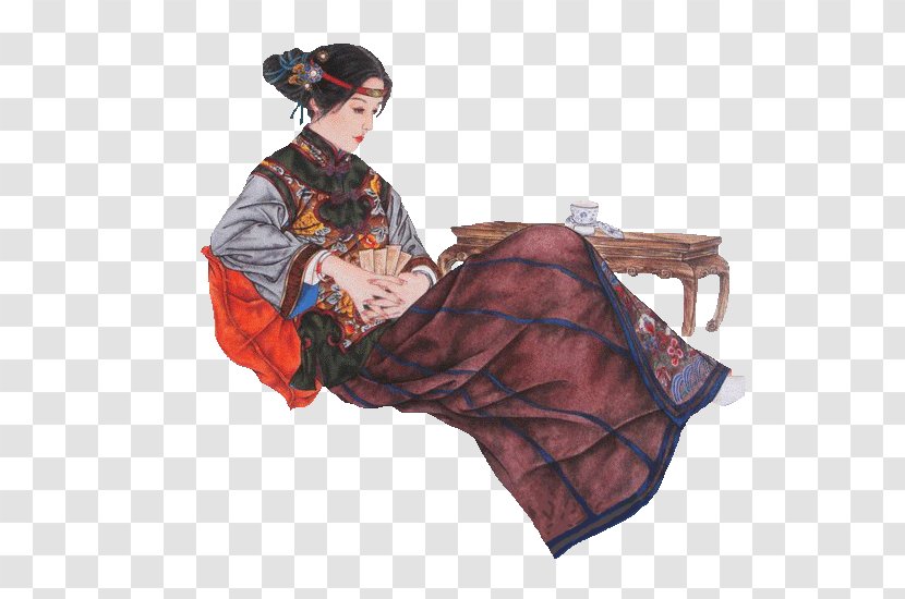 Dream Of The Red Chamber Water Margin You Erjie Xue Baochai U5c24u6c0f - Jia Xichun - Ancient Chinese Woman Meditating Transparent PNG