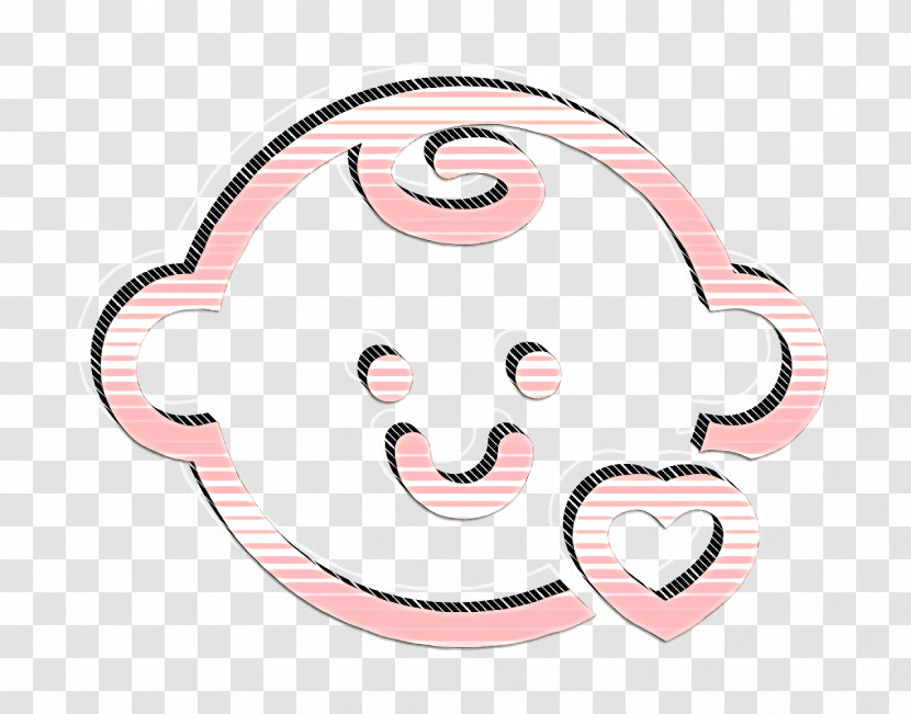 Heart Icon Baby Pack 1 Icon Baby Head With A Small Heart Outline Icon Transparent PNG