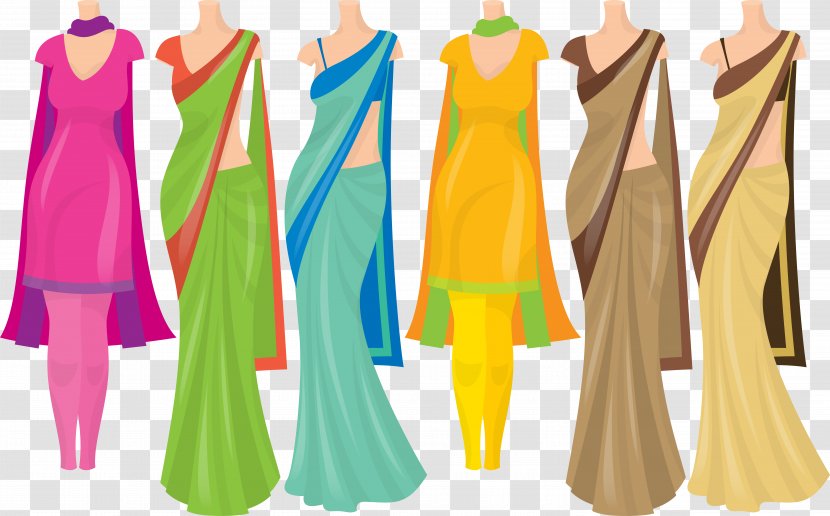 Dress Clothing In India Clip Art - Watercolor - Vector Ms. Transparent PNG