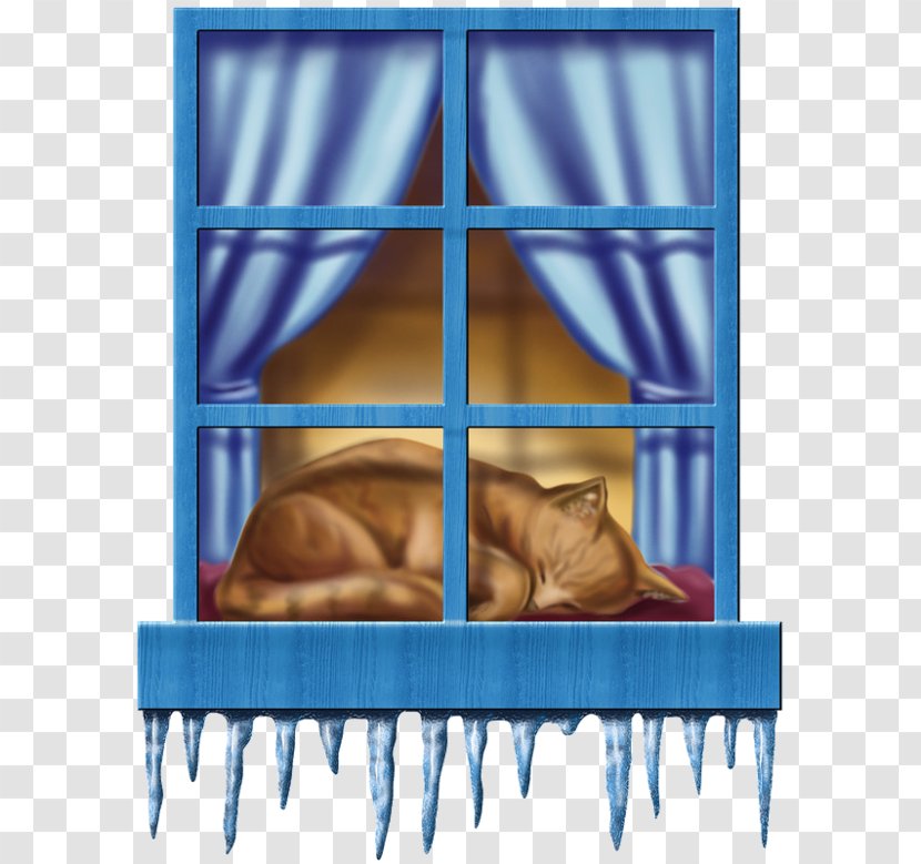 Window Wintergeschichten. Picture Frame Muscle - Blue Cartoon Cat Sleep With The Transparent PNG