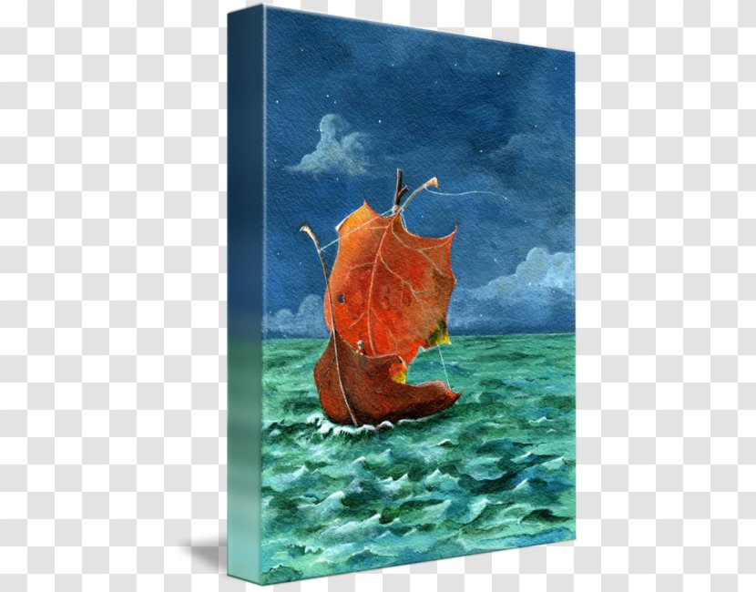 Watercolor Painting Gallery Wrap Canvas - Boat - Leaf Transparent PNG