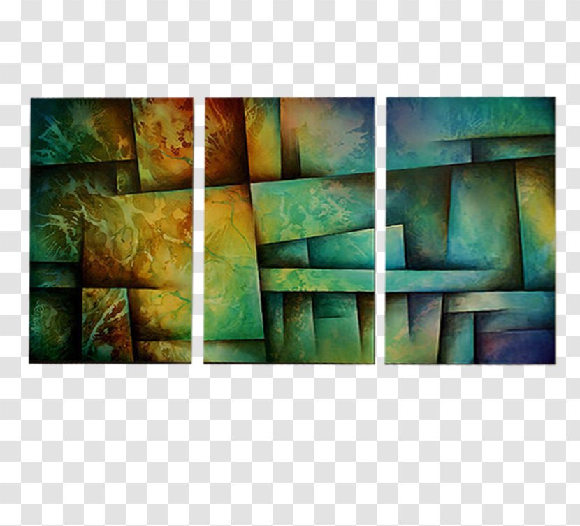 Modern Art Painting Triptych Abstract Contemporary - Mural Transparent PNG