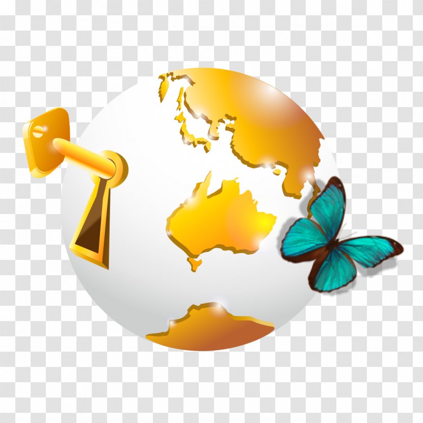 Earth - Computer - Cartoon Butterfly Transparent PNG