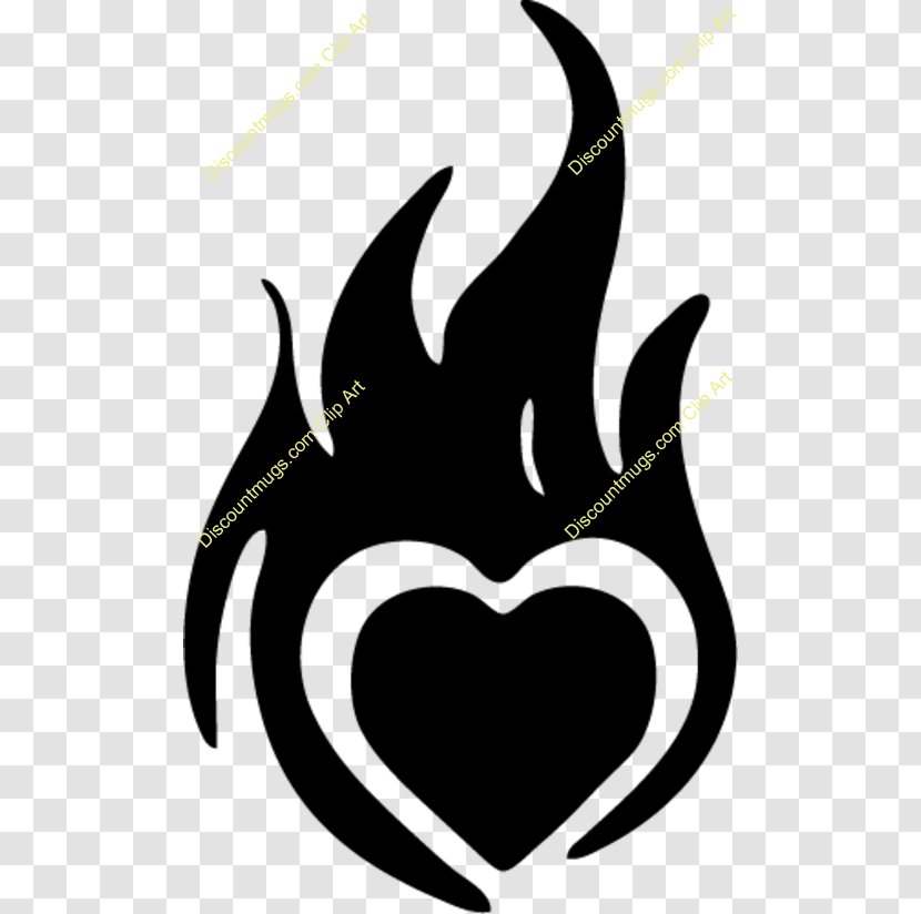 Silhouette Art - Heart - Flame Transparent PNG