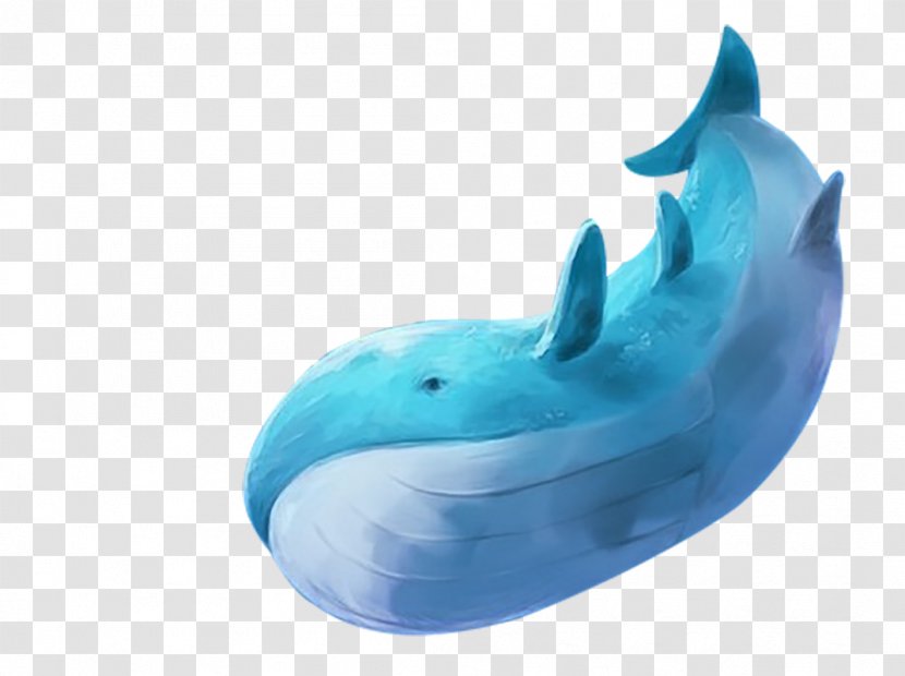 Dolphin Blue Whale Cartoon Illustration - Poster - Element Transparent PNG