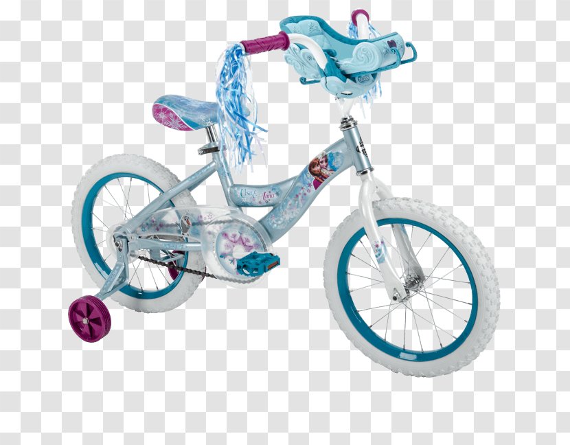 Huffy Disney Frozen Girls' Bike Princess Bicycle Training Wheels - Beverage Holder Transparent PNG