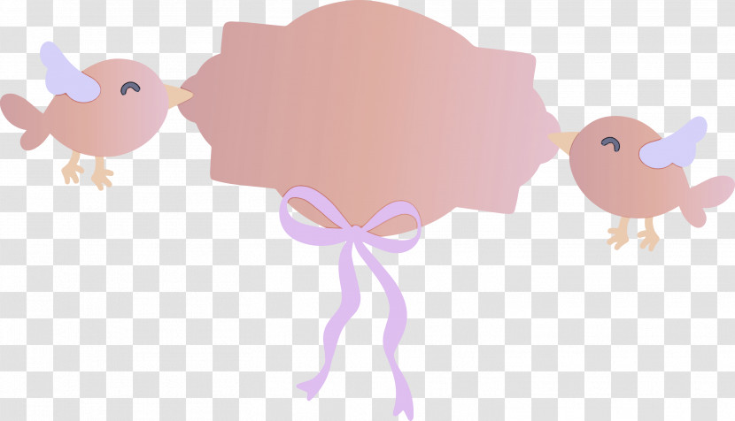 Cute Birds With Banner Transparent PNG