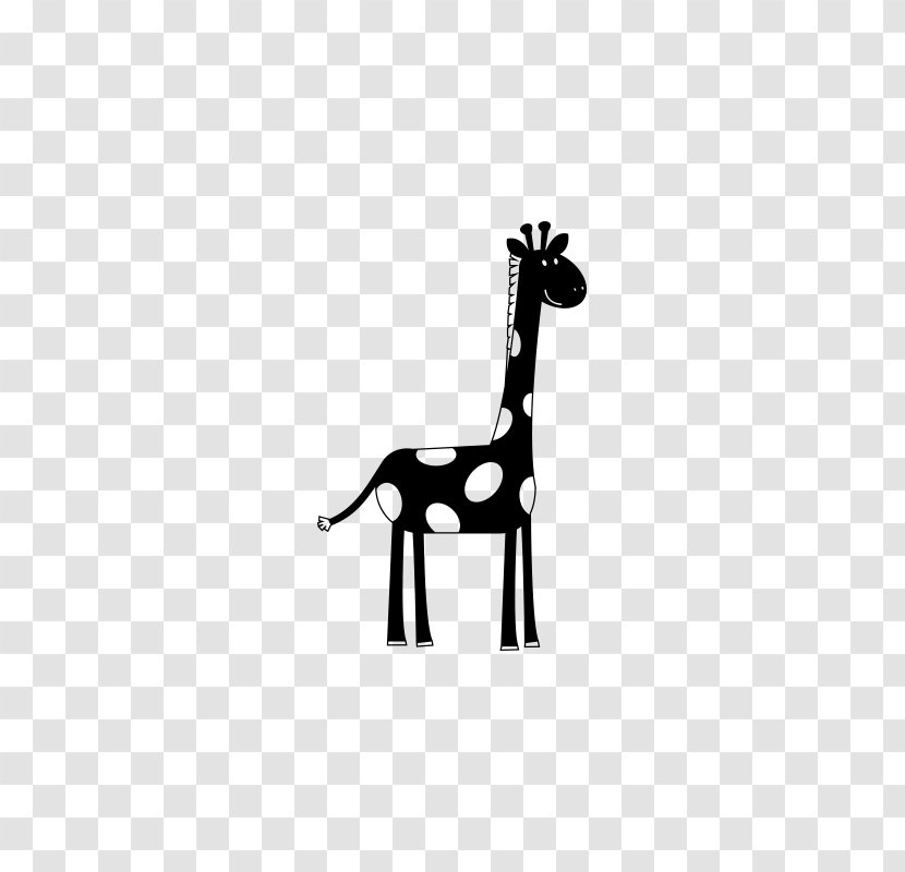 Giraffe Horse Neck Mammal - Black And White Transparent PNG
