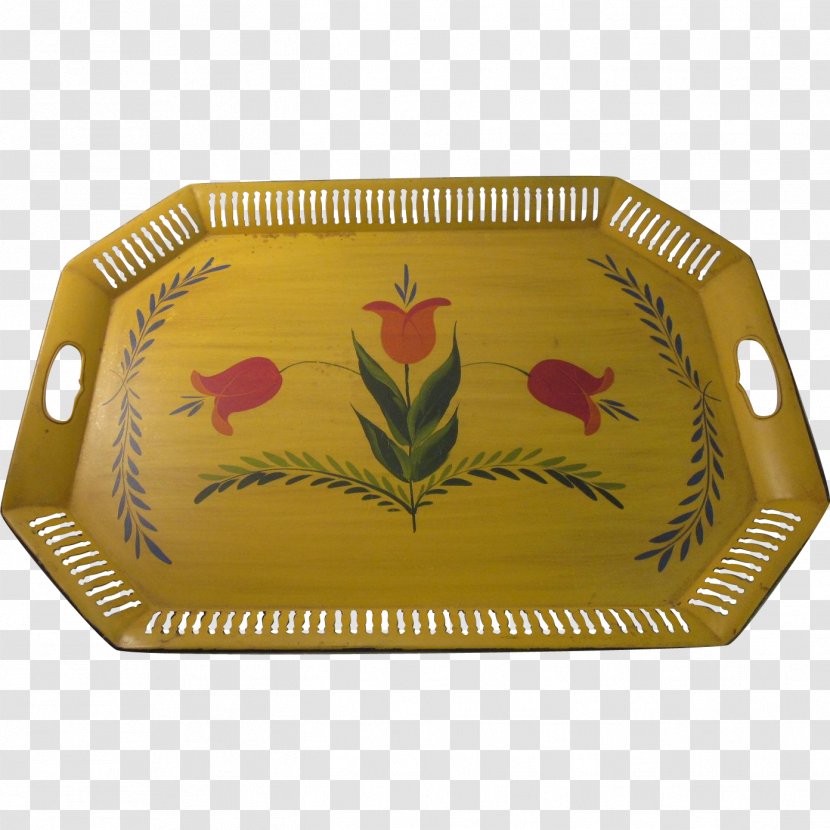 Tray Rectangle - Tableware - Hand Painted Vintage Transparent PNG