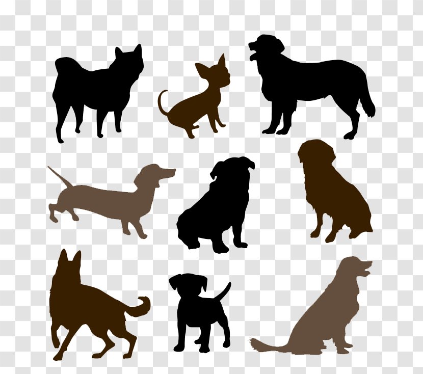 Dog Breed Puppy Silhouette - Pet Silhouettes Vector Material Transparent PNG