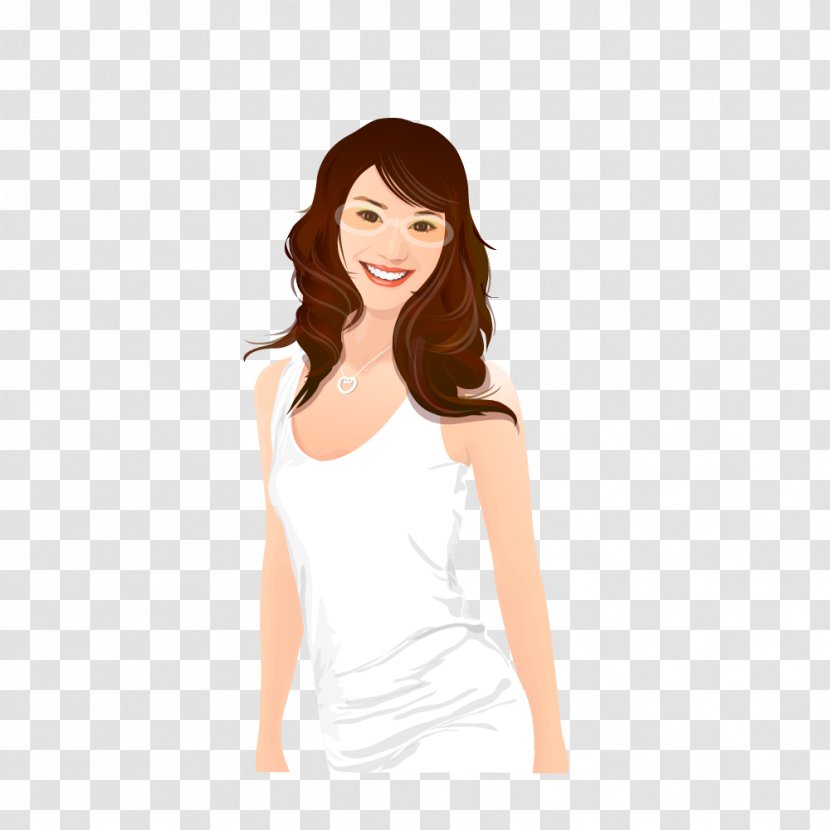 Painting - Tree - Vector Fancy White Coat Hair Fashion Woman Transparent PNG