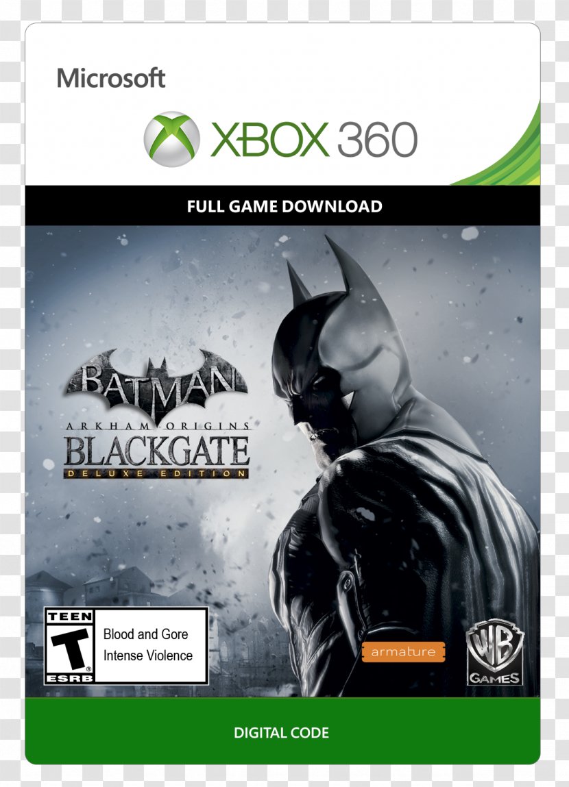 Batman: Arkham Origins Blackgate Xbox 360 Video Game - Gotham City - Batman Transparent PNG