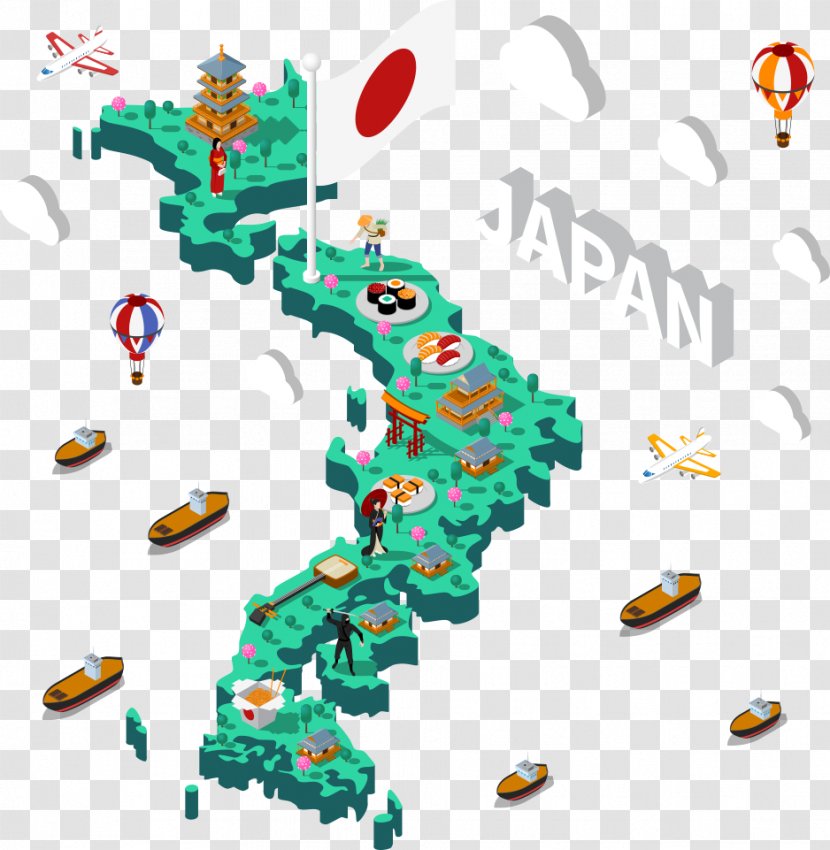 Japan Architecture Illustration - Isometry - Vector Japanese Island Transparent PNG