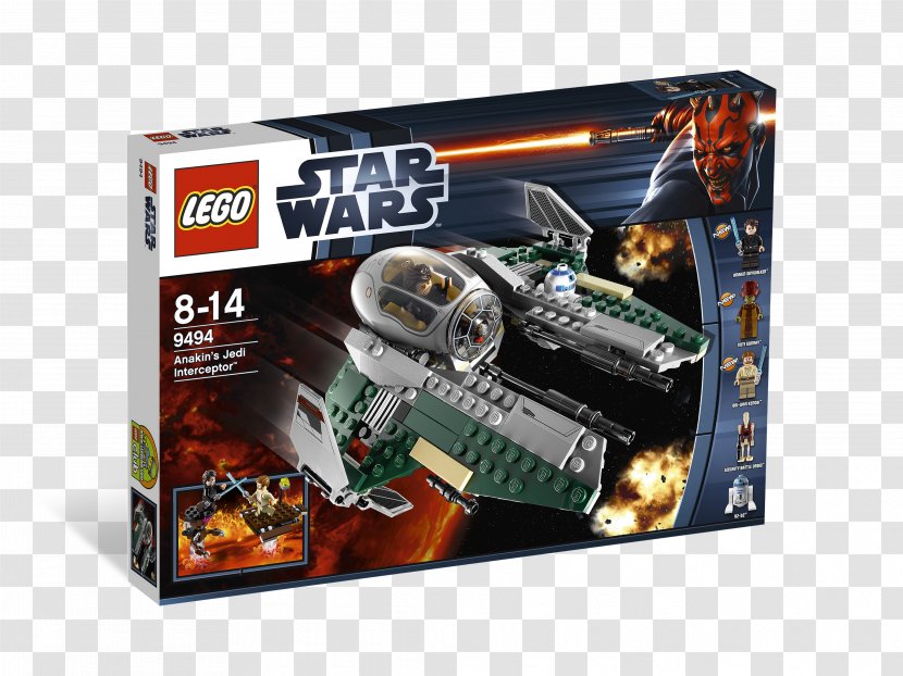 Anakin Skywalker Obi-Wan Kenobi Star Wars: The Clone Wars LEGO 9494 Anakin's Jedi Interceptor Transparent PNG