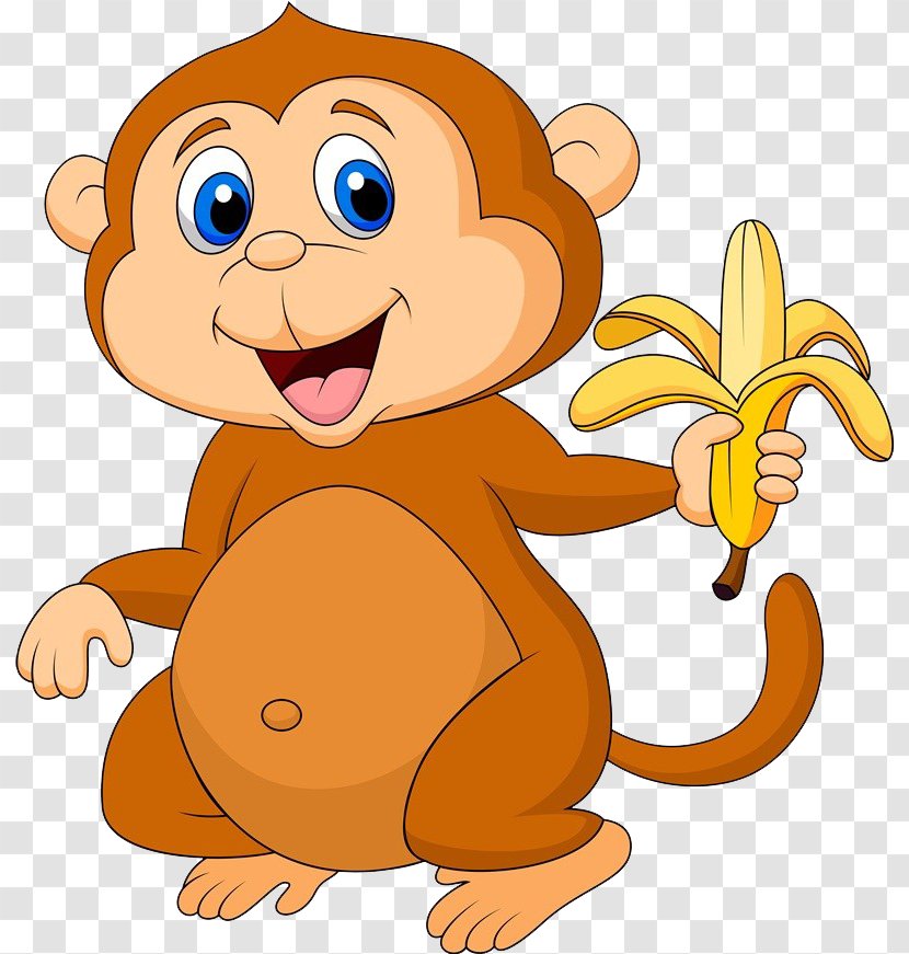 Eating Monkey Illustration - Tail - Eat Bananas Transparent PNG