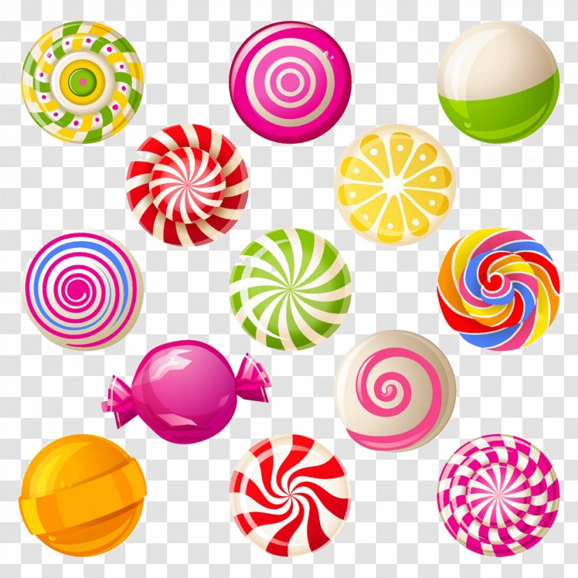 Lollipop Candy Cane Cotton - Sweet Pictures Transparent PNG