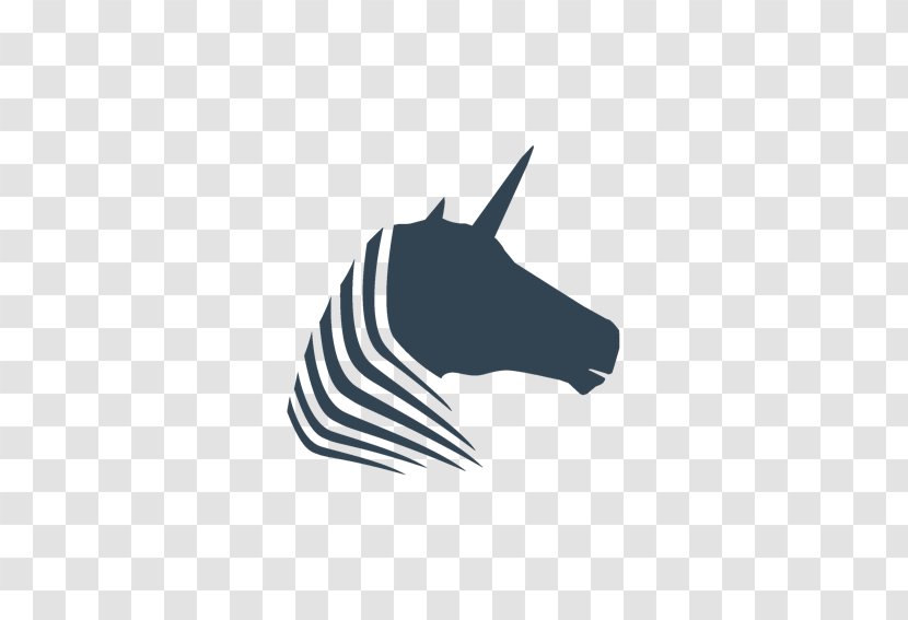 Horse Unicorn Logo White Silhouette Transparent PNG