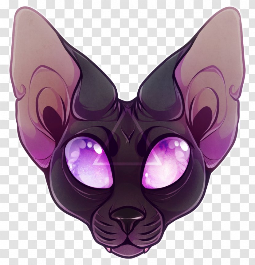 Snout Glasses - Purple - Sphynx Cat Art Transparent PNG
