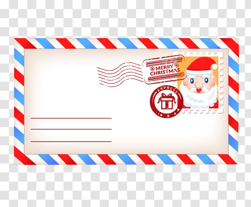 Santa Claus Paper Christmas Envelope - Postmark - Mail Envelopes Transparent PNG