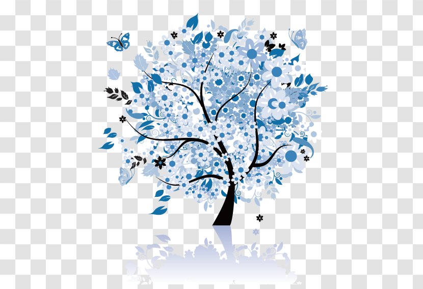 Butterfly Tree Vector - Of Life - Blue Transparent PNG