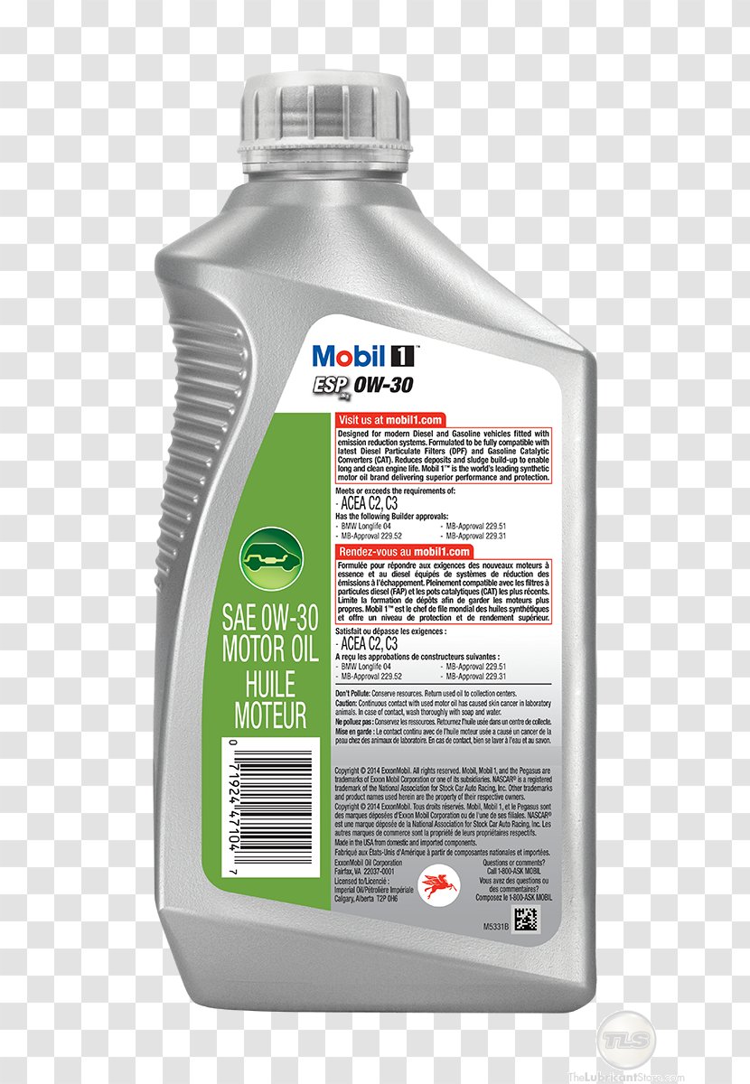 Motor Oil Mobil 1 ExxonMobil Synthetic - Motorcycle Transparent PNG