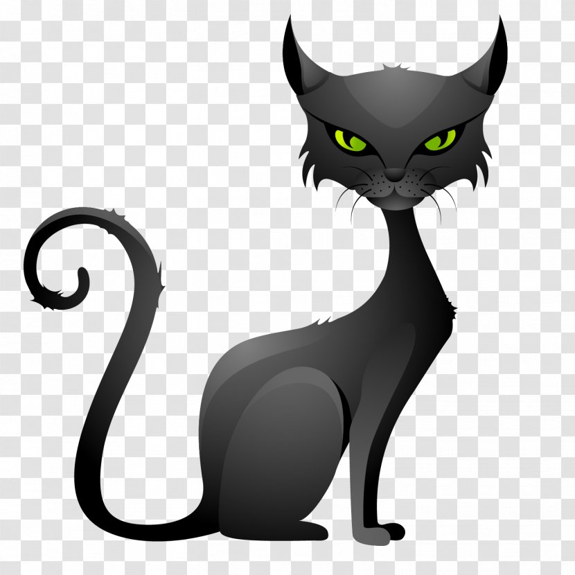 Black Cat Halloween Kitten - Pumpkin Transparent PNG