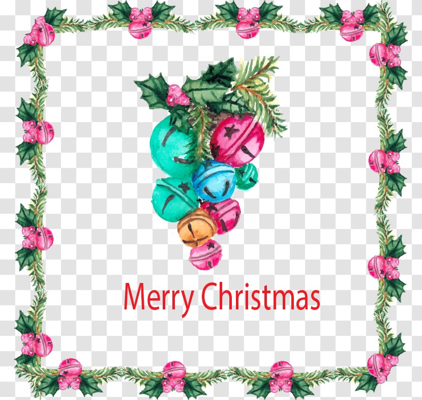 Santa Claus Jingle Bell Christmas - Flora - Cute Pink Border Transparent PNG