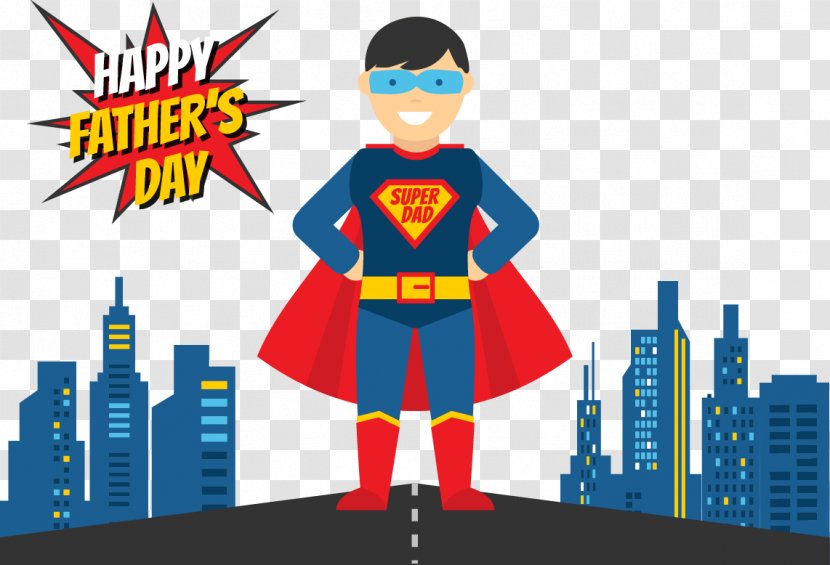 Father Superhero Illustration - S Day - Vector Happy Father's Transparent PNG