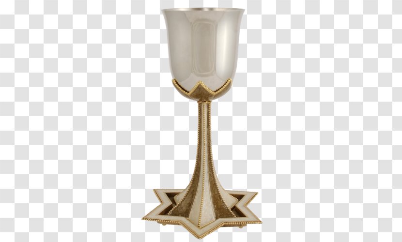 Wine Glass Kiddush Chalice Cup - Beautifully Hand Painted Architectural Monuments Transparent PNG