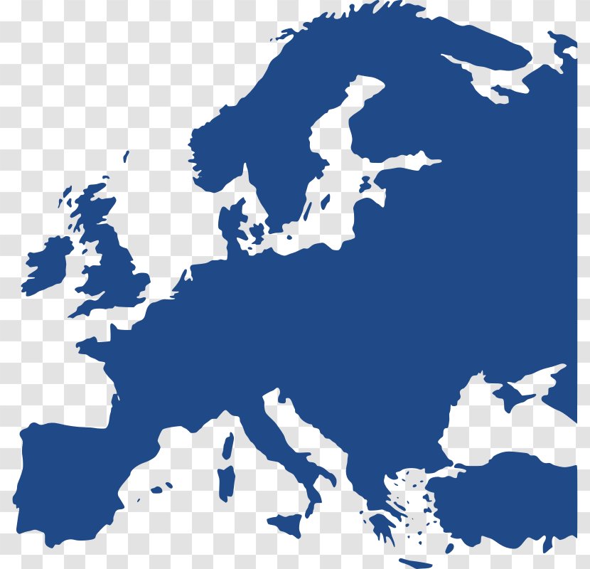 Europe Vector Map Blank - Blue - Euporean Transparent PNG