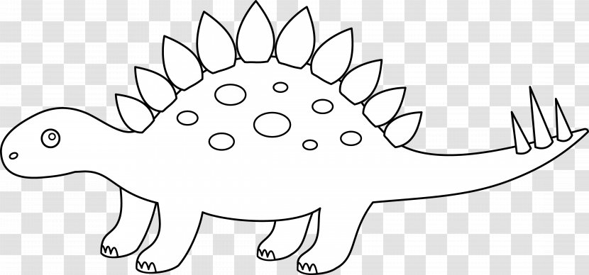 Stegosaurus Tyrannosaurus Apatosaurus Triceratops Clip Art - Head - Outline Transparent PNG
