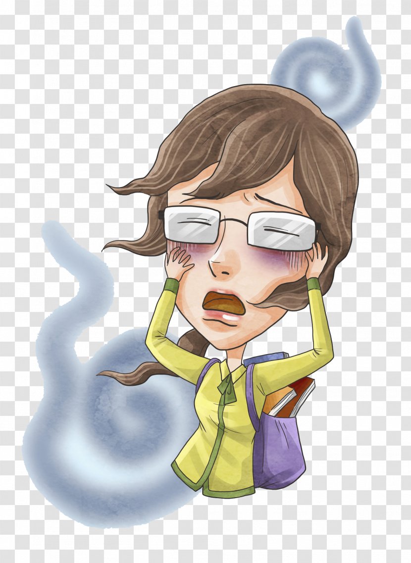 Cartoon Crying Illustration - Heart - Girls Cry Afraid Transparent PNG