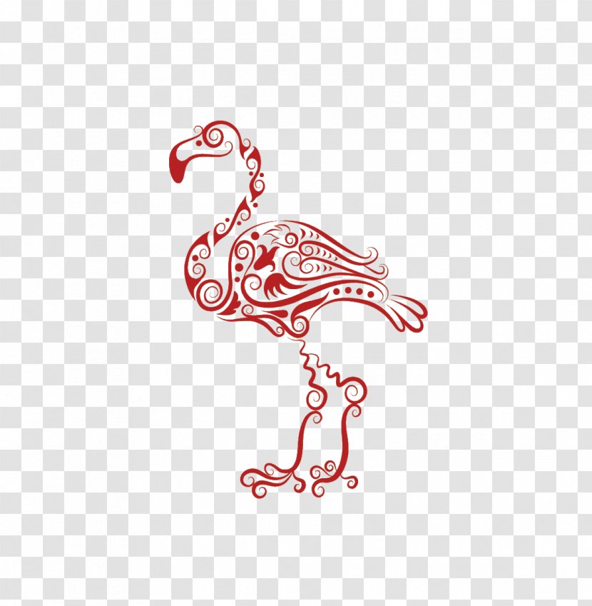 Flamingo Tattoo Drawing Illustration - Stick Figure Ostrich Transparent PNG