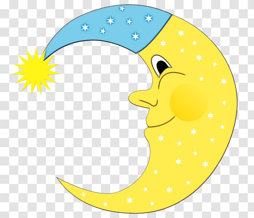 Cartoon Fish Yellow Smiley Crescent Transparent PNG