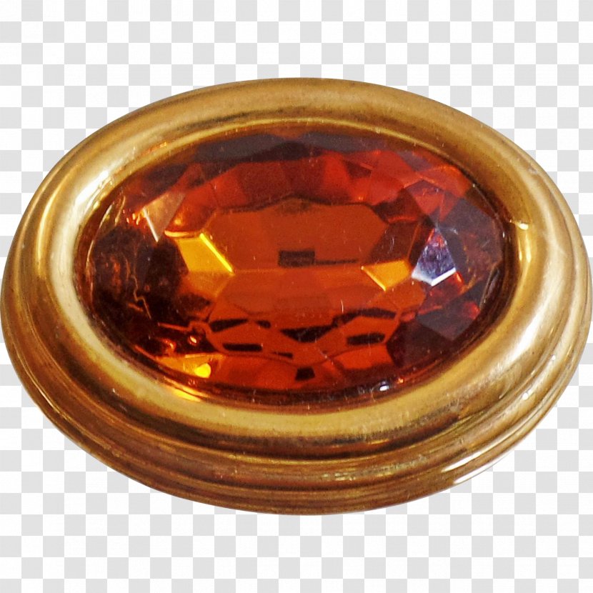 Amber Gemstone Brooch Copper Glass - Oval Transparent PNG