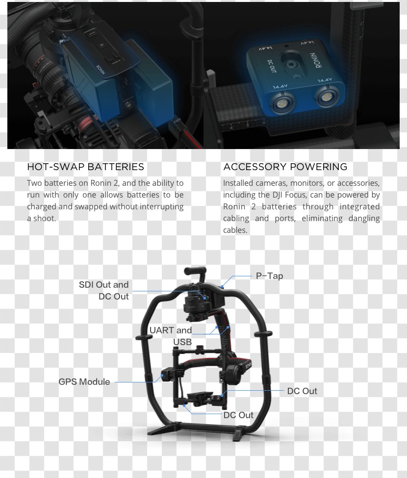 DJI Ronin 2 Gimbal Unmanned Aerial Vehicle Photography - Electronics Accessory Transparent PNG