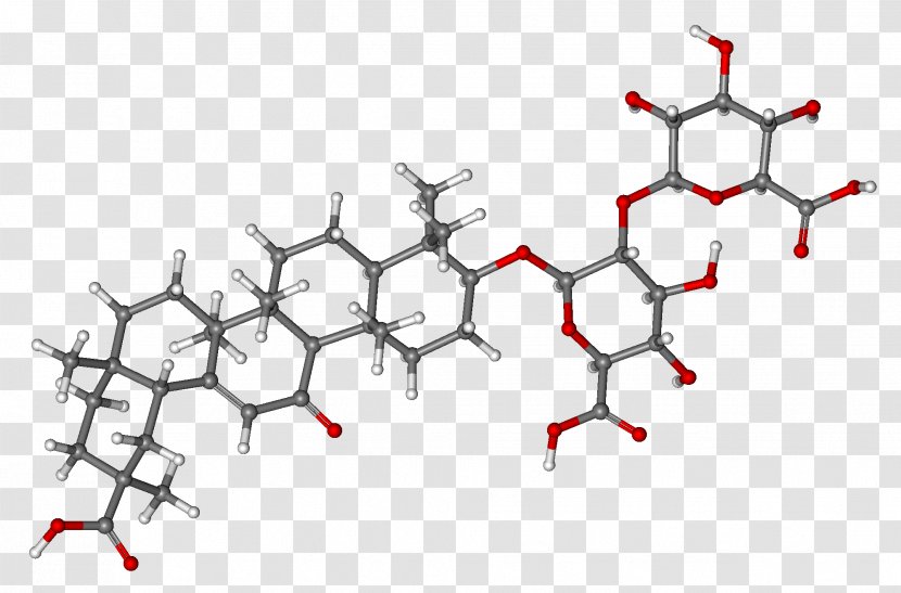 Ball-and-stick Model Glycyrrhizin ChemSpider Molecule - Silhouette - Stick Transparent PNG